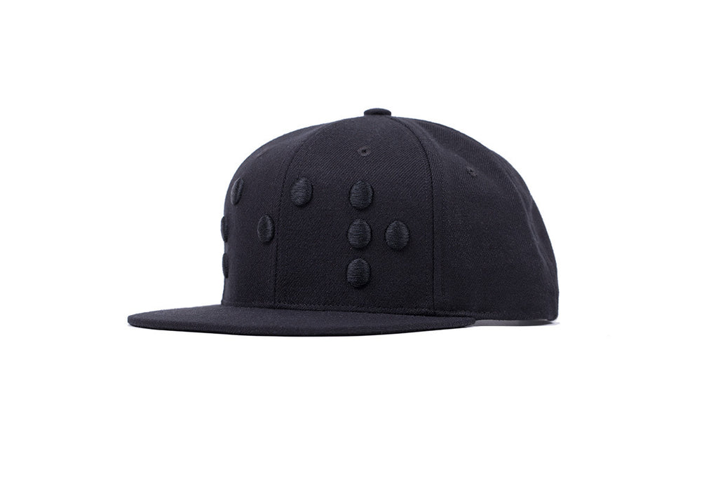 FW14 Snapback Hat Black on Black  3D Braille logo